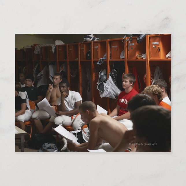 American football players including teenagers 2 postcard (Front)