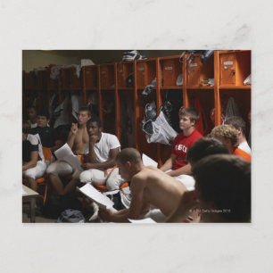 American football players including teenagers 2 postcard