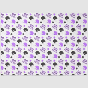 American Football Purple and Black Patterns Tissue Paper