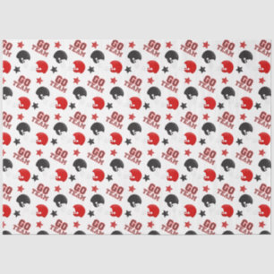 American Football Red and Black Patterns Tissue Paper