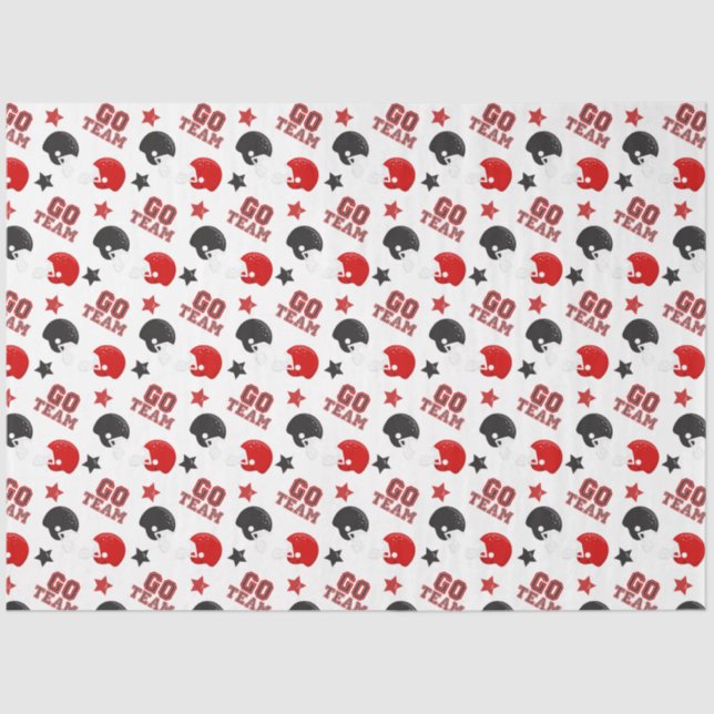 American Football Red and Black Patterns Tissue Paper (Front)