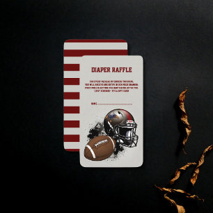 American Football Red & Black Baby Shower  Enclosure Card