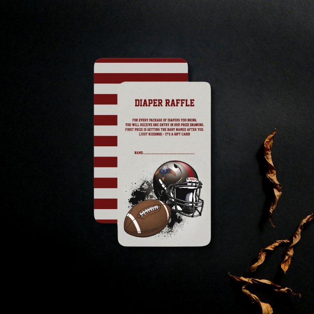 American Football Red & Black Baby Shower  Enclosure Card (Creator Uploaded)