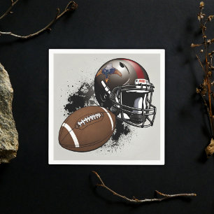 American Football Red & Black Baby Shower Napkin
