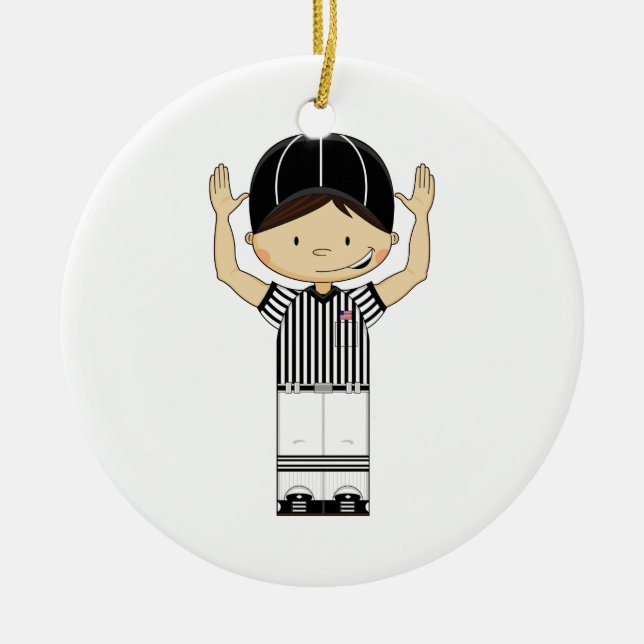 American Football Referee Ornament (Front)