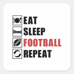 American Football Repeat Team Game USA Gift Idea Square Sticker