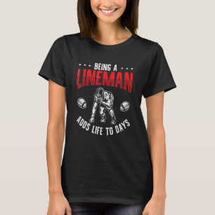 American Football Retro Lineman Vintage Football P T-Shirt
