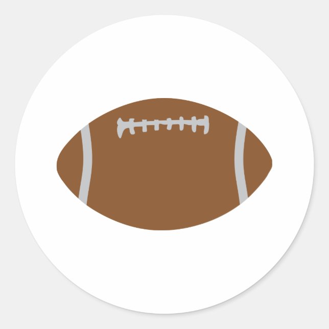 american football rugby ball illustration classic round sticker (Front)