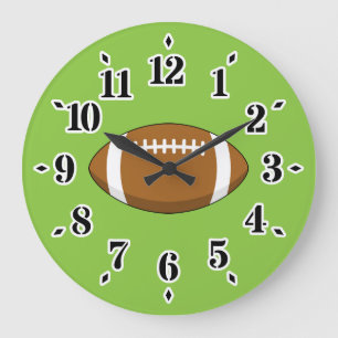 American Football Rugby Ball Large Clock