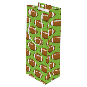 American Football Rugby Ball Pattern Wine Gift Bag