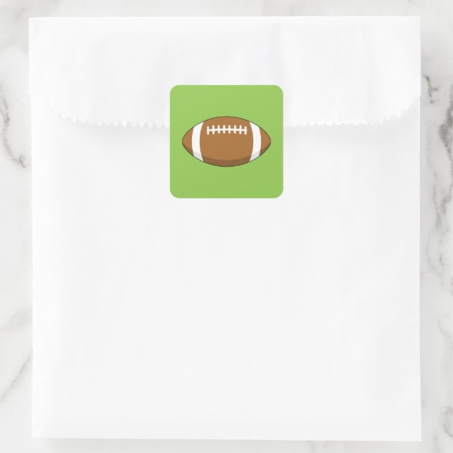 American Football Rugby Ball Square Sticker (Bag)