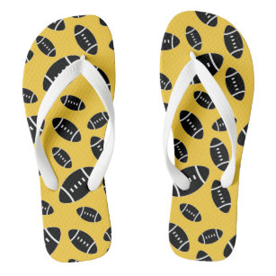 American football rugby yellow background flip flops