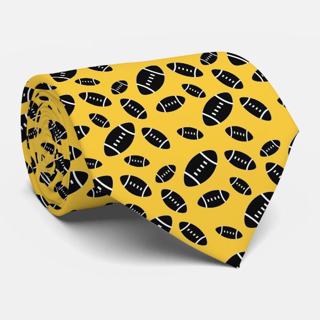 American football rugby yellow background tie (Rolled)