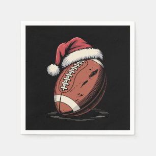 American Football Santa Hat Sports Christmas Xmas Napkin