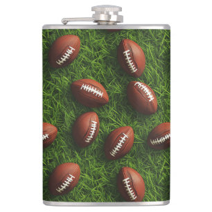 American Football Seamless Sports Pattern Hip Flask