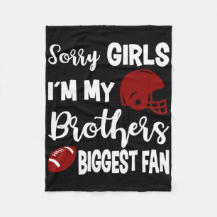 American Football Sister Biggest Fan Little Sister Fleece Blanket