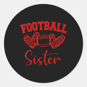 American Football Sister Football Family Matching  Classic Round Sticker