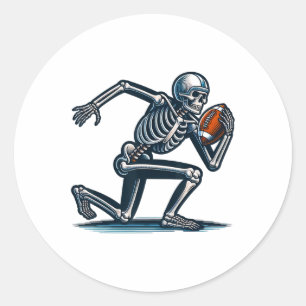 American Football Skeleton Boys Men Football Fan H Classic Round Sticker