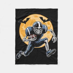 American Football Skeleton Halloween Football Men  Fleece Blanket
