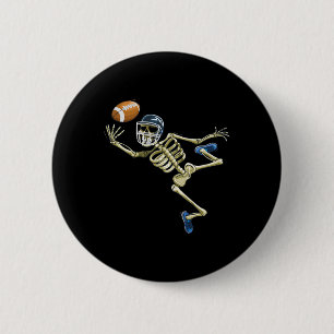 American Football Skeleton Halloween Men Boys Foot 6 Cm Round Badge