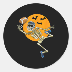 American Football Skeleton Halloween Men Boys Foot Classic Round Sticker