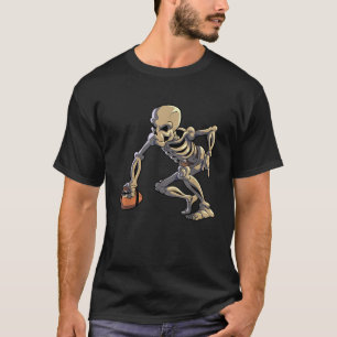 American Football Skeleton Halloween Men Boys Foot T-Shirt
