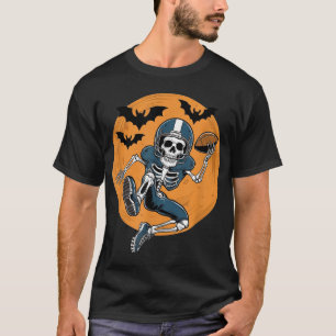  American Football Skeleton Halloween Sport  T-Shirt
