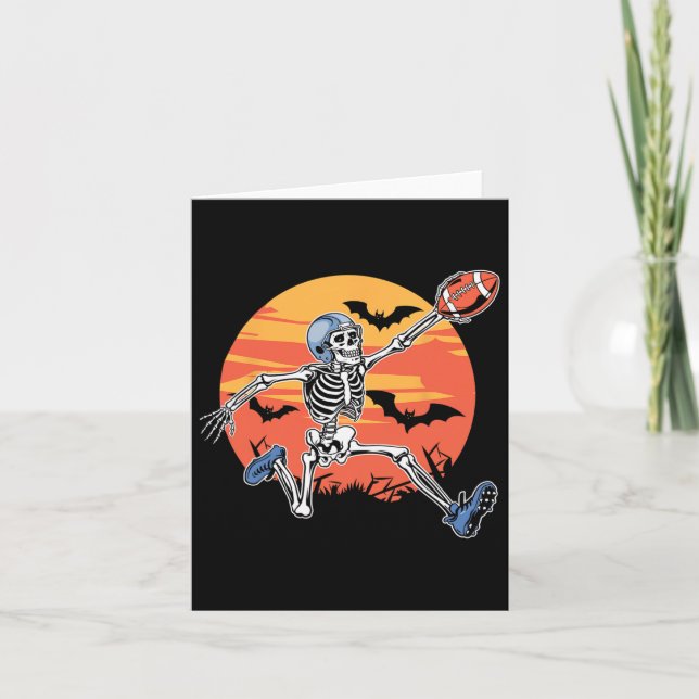 American Football Skeleton Player Halloween Men Bo Card (Front)
