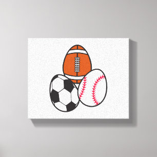 American Football Soccer Sports Baseball Easter Canvas Print
