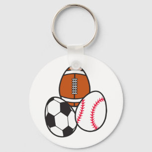 American Football Soccer Sports Baseball Easter Key Ring