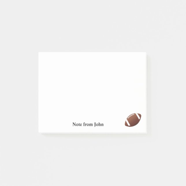 American Football Sport Theme Custom Name Text Post-it Notes (Front)