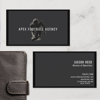 American Football Sports Management-sepia Business Card