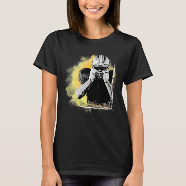 American Football Sports Yellow Player T-Shirt (Front)