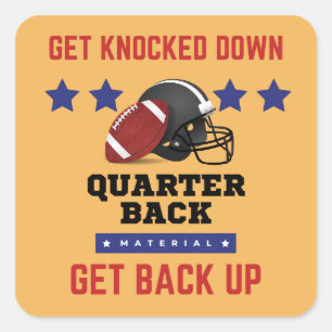 American Football Square Sticker