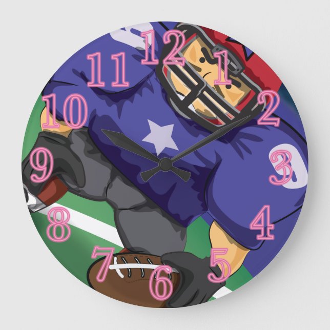 American Football Star Large Clock (Front)