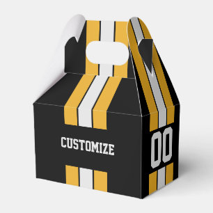 American Football Team Colours Black And Yellow Favour Box