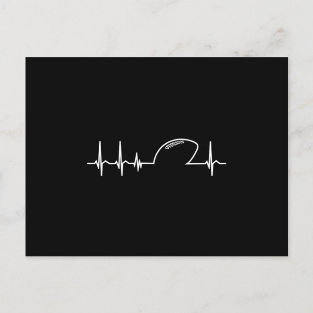 American Football Team Heart Heartbeat Player Gift Postcard (Front)