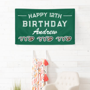 American football theme Happy Birthday party Banner