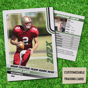American Football Trading Card Custom Gift Green