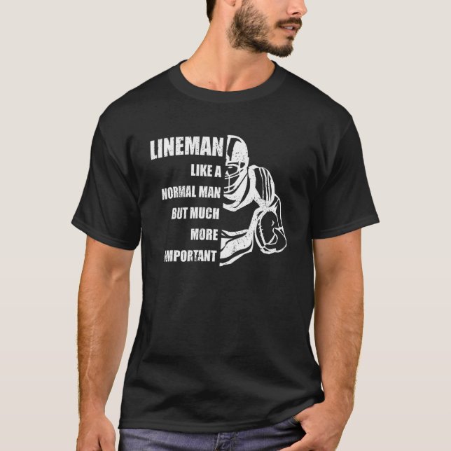American football training equipment lineman footb T-Shirt (Front)