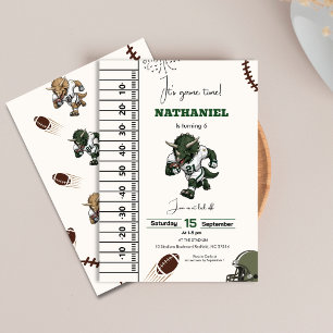 American Football Triceratops dinosaur birthday Invitation