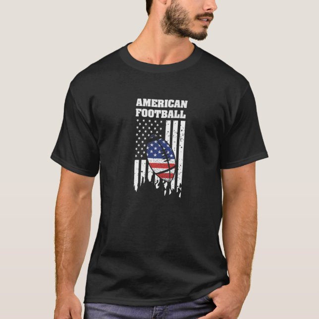 American Football  USA Flag America Flag States T-Shirt (Front)