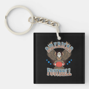 American Football USA Flag Key Ring