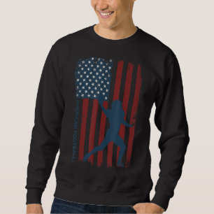 American Football Usa Flag Lineman Player Coach Te Sweatshirt
