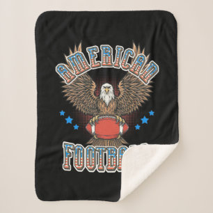 American Football USA Flag Sherpa Blanket