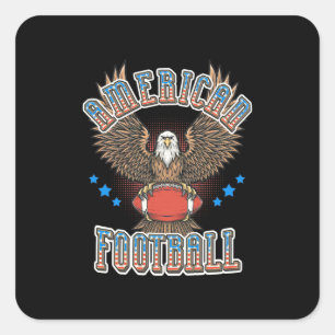 American Football USA Flag Square Sticker
