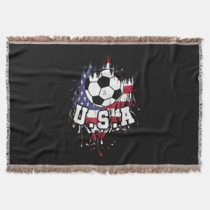 American Football USA Throw Blanket