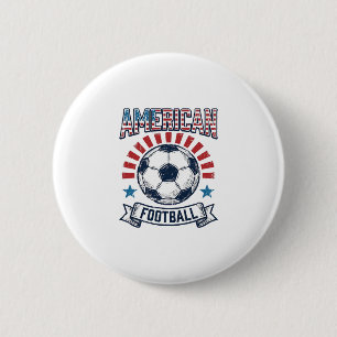 American Football Vintage Soccer Ball Shirt Design 6 Cm Round Badge