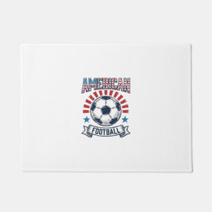 American Football Vintage Soccer Ball Shirt Design Doormat