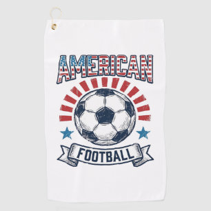 American Football Vintage Soccer Ball Shirt Design Golf Towel